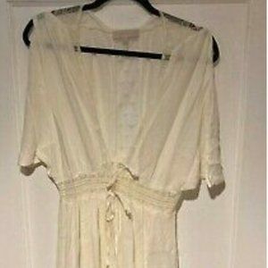 Dance & Marvel Lace Duster Size Medium Cream Boho Festival
